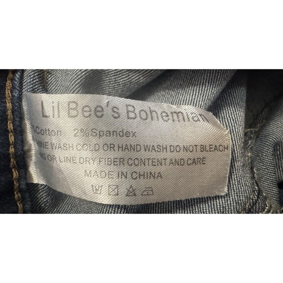 Lil Bees Bohemian Bell Bottom Dark Denim Size 10 Woman’s Hippie 70s Style - Picture 8 of 8
